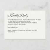 Minimalistisch Script Soft White Wedding RSVP Kaartje (Voorkant)