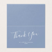 Minimalistisch script Stusty Blue Weddenschap Beda Kaart (Buitenkant ongevouwen)