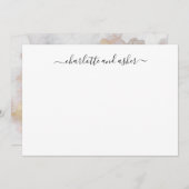 Minimalistisch script voor persoonlijke paren notitiekaartje (Voorkant / Achterkant)