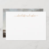 Minimalistisch script voor persoonlijke paren notitiekaartje (Voorkant / Achterkant)