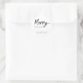 Minimalistisch Script Vrolijk Kerstfeest Elegant Ronde Sticker (Tas)