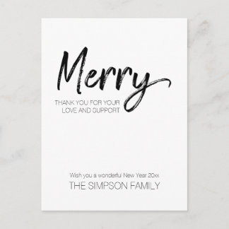 Minimalistisch script Vrolijk kerstfeest Feestdagenkaart