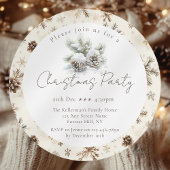 Minimalistisch script, waterverf besneeuwde dennen kaart