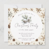 Minimalistisch script, waterverf besneeuwde dennen kaart (Voorkant)