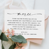 Minimalistisch Script Wedding Merci | Elegante fot Bedankkaart