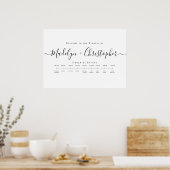 Minimalistisch Script Wedding Order of Events Tijd Poster (Keuken)