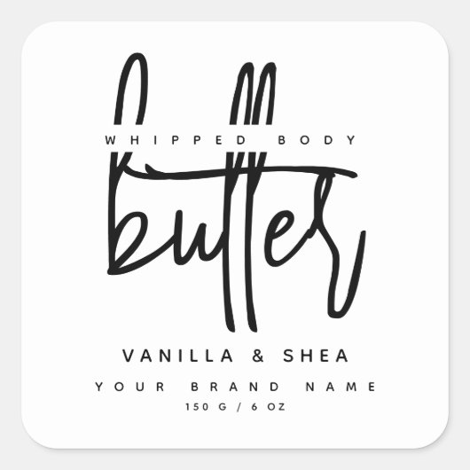 Minimalistisch script white label body butter (Voorkant)