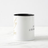 Minimalistisch Script wit en goud 21e verjaardag Mok (Midden)