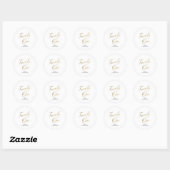 Minimalistisch Script wit en goud 21e verjaardag Ronde Sticker (Vel)