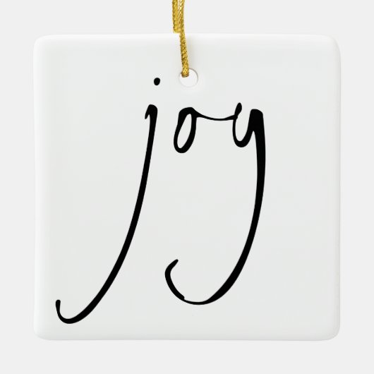 Minimalistisch script: wit kerstzwart keramisch ornament (Voorkant)