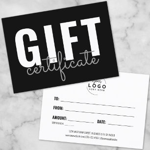 Minimalistisch script zakelijke cadeaubon visitekaartje