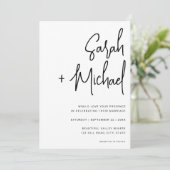 Minimalistisch script zwart en wit modern kaart (Staand voorkant)