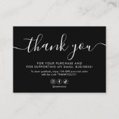 Minimalistisch script: zwart visitekaartje (Voorkant)