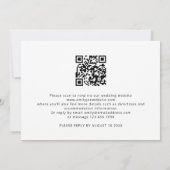 Minimalistisch Script Zwart Wit QR Code Bruiloft Kaart (Achterkant)