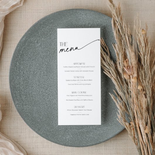 Minimalistisch Script Zwart Wit Voedsel en Drink M