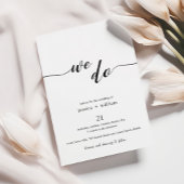 Minimalistisch Script Zwart-wit We Do Wedding Kaart