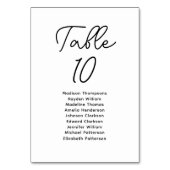 Minimalistisch Script zwart wit zitschema Kaart (Achterkant)