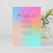 Minimalistisch scripted Ombre Wedding Invitation Kaart (Staand voorkant)