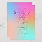 Minimalistisch scripted Ombre Wedding Invitation Kaart (Voorkant / Achterkant)