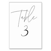 Minimalistisch scripttabelnummer kaart (Achterkant)