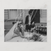 Minimalistisch scriptweddenschap Dank u Briefkaart (Voorkant)