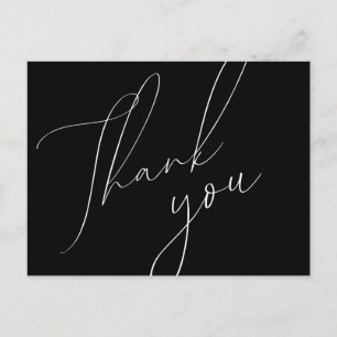 Minimalistisch scriptweddenschap Dank u Briefkaart