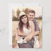 Minimalistisch scriptweduwschap save the date (Achterkant)