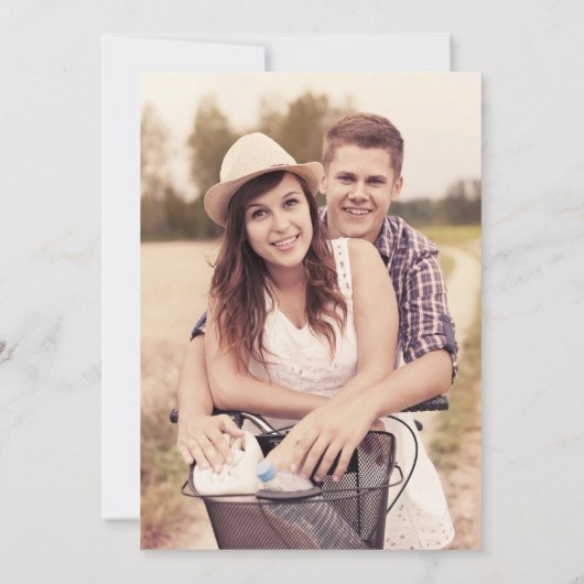 Minimalistisch scriptweduwschap save the date (Achterkant)