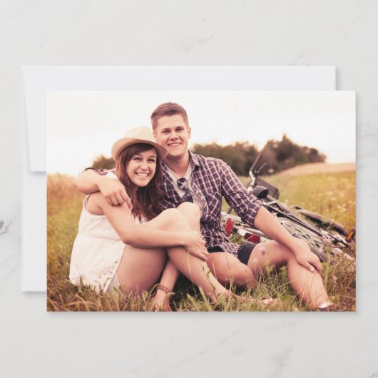 Minimalistisch scriptweduwschap save the date (Achterkant)