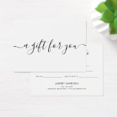 Minimalistisch scriptwitcadeaucertificaat visitekaartje (Bureau)