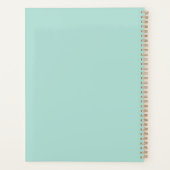 Minimalistisch seafoam mint groen aangepaste tekst planner (Achterkant)