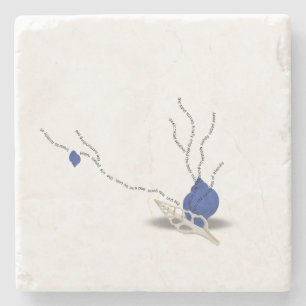 Minimalistisch seashell bouquet Ikebana zandglasge Stenen Onderzetter