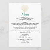 Minimalistisch Seashell bruiloft diner Menu (Voorkant)
