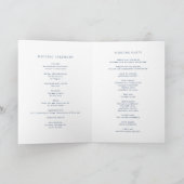 Minimalistisch sierlijk script Navy Blue Wedding Programma (Binnen)
