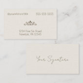 Minimalistisch Signature Eggshell Visitekaartje (Voorkant / Achterkant)