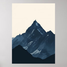 Minimalistisch silhouet schilderij berg poster