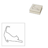 Minimalistisch silhouet van de Stretching Cat Art  Rubberstempel (Gestempeld)