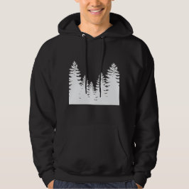 Minimalistisch silhouet van de witte en zwarte den hoodie