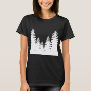 Minimalistisch silhouet van de witte en zwarte den t-shirt