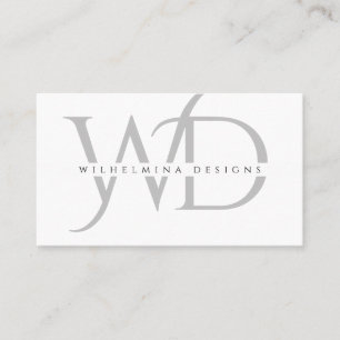 Minimalistisch Silver Dubbel Monogram Elegant Whit Visitekaartje