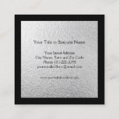 Minimalistisch Silver Foil Square Visitekaartje (Achterkant)