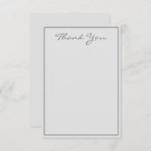 Minimalistisch Silver Script Hartelijk dank voor u Bedankkaart (Voorkant / Achterkant)