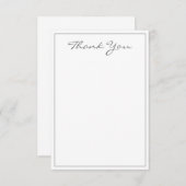 Minimalistisch Silver Script Hartelijk dank voor u Bedankkaart (Voorkant / Achterkant)