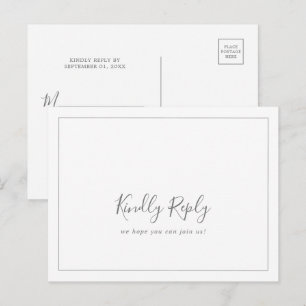 Minimalistisch Silver Song Request RSVP Briefkaart