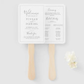 Minimalistisch Silver Wedding Program Hand Fan Handwaaier (Voorkant en achterkant)
