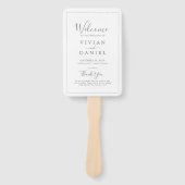 Minimalistisch Silver Wedding Program Hand Fan Handwaaier (Voorkant)