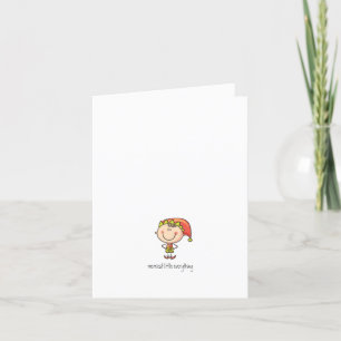 Minimalistisch simpele Elf Illustratie Kerstmis Feestdagen Kaart