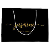 Minimalistisch Simple Black Gold Monogram Girly Sc Groot Cadeauzakje (Achterkant)