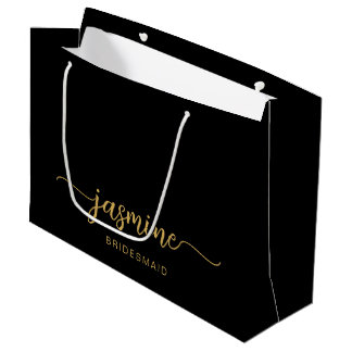 Minimalistisch Simple Black Gold Monogram Girly Sc Groot Cadeauzakje
