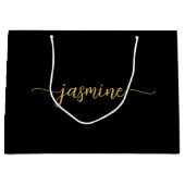 Minimalistisch Simple Black Gold Monogram Girly Sc Groot Cadeauzakje (Voorkant)